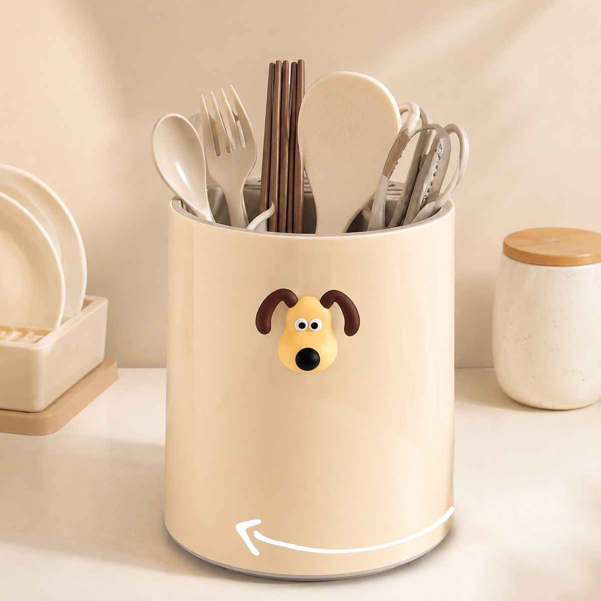 Kitchen Appliances Large - 360 ° Portautensili da Cucina Girevole,